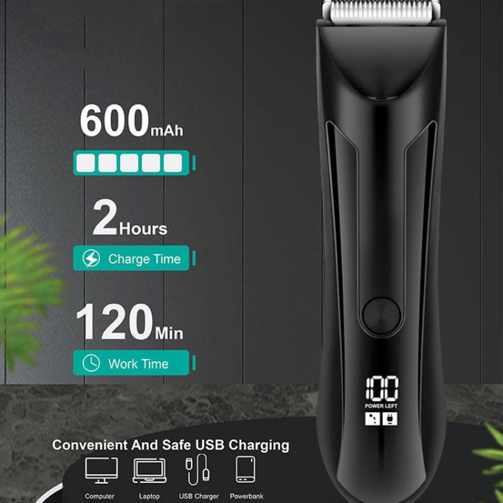 Mens Electrical Body Hair Trimmer LCD Digital Shaver