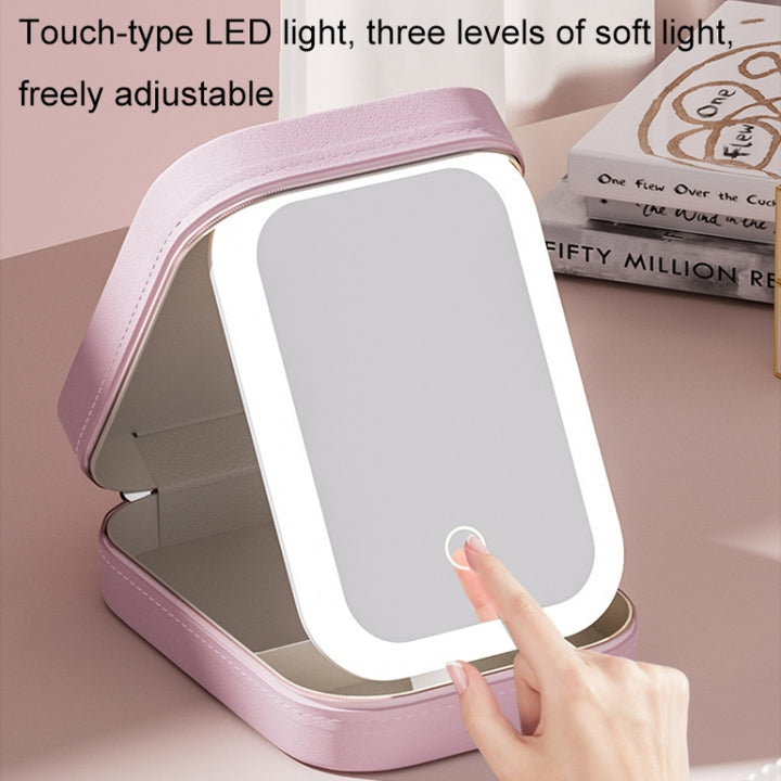 Multifunctional LED Light Cosmetic Mirror Cosmetic Bag Jewelry and Cosmetics Storage Box