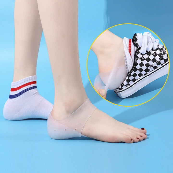 1pair Invisible Height Increasing Insole Silicone Sole Breathable Heel Pads, 1.5cm, 2cm, 2.5cm, 3cm, 3.5cm, 4cm, 4.5cm, 5cm, 5.5cm, 6cm, 6.5cm