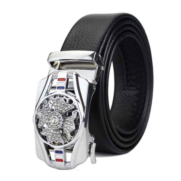 Dandali Scratch-Resistant Wrapped Edge Automatic Buckle Belt Mens Casual Waistbone Belt, 120cm