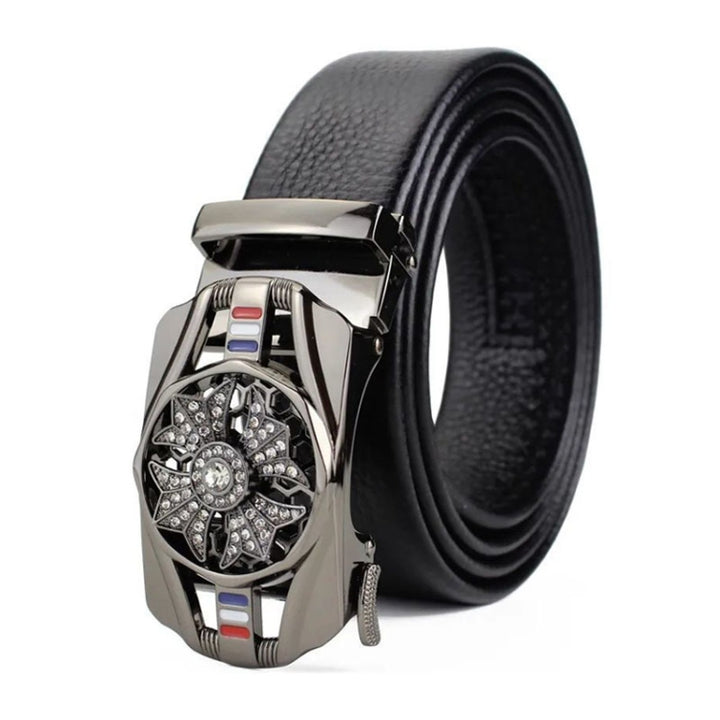 Dandali Scratch-Resistant Wrapped Edge Automatic Buckle Belt Mens Casual Waistbone Belt, 120cm