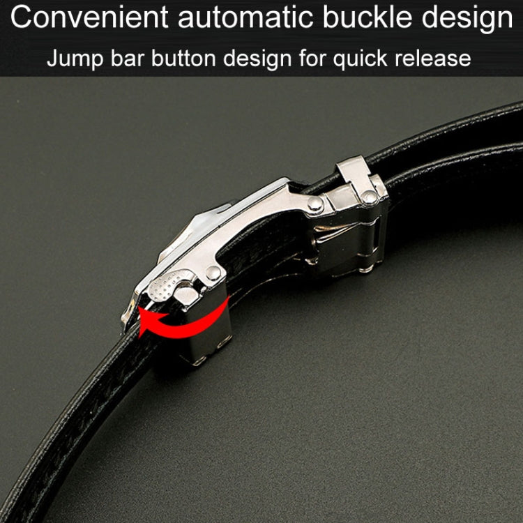 Dandali Scratch-Resistant Wrapped Edge Automatic Buckle Belt Mens Casual Waistbone Belt, 120cm