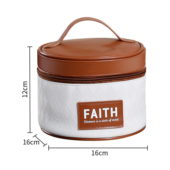 Handheld PU Barrel Cosmetic Bag Cosmetic Storage Bag Travel Toiletry Bag