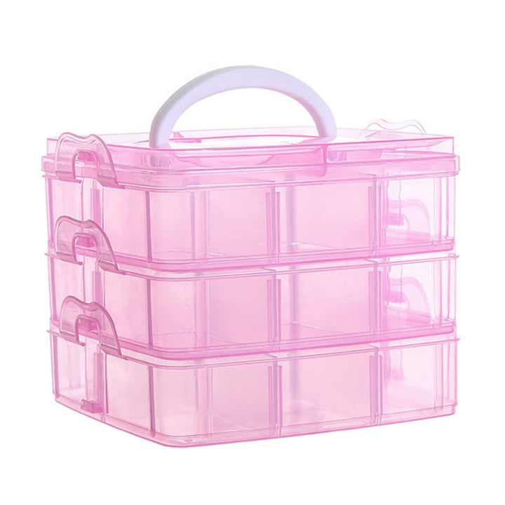 3 Layer Detachable Jewelry Storage Box Plastic Handheld Cosmetic Storage Box