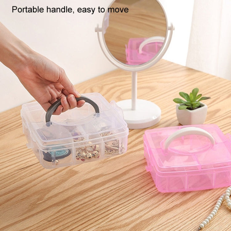 3 Layer Detachable Jewelry Storage Box Plastic Handheld Cosmetic Storage Box