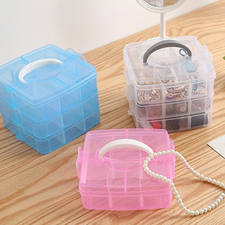 3 Layer Detachable Jewelry Storage Box Plastic Handheld Cosmetic Storage Box