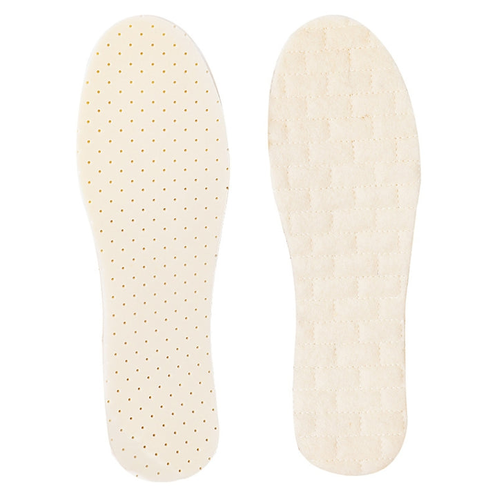 1pair Wool Winter Soft Anti-Odor Latex Warm Thick Padded High Elastic Shock Absorbing Insoles, 36-37, 38-39, 40-41, 42-43, 44-45