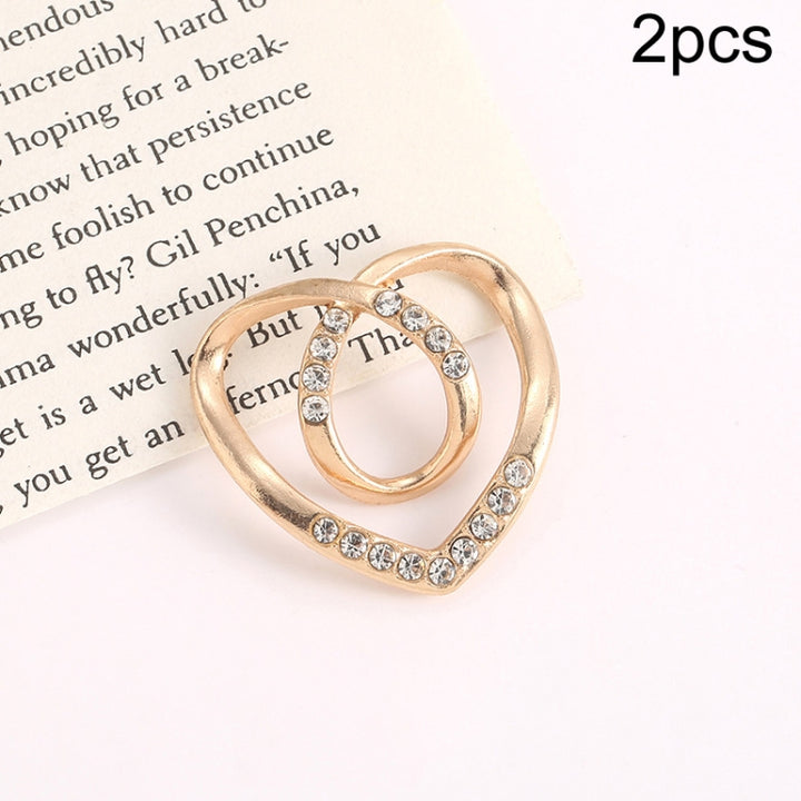 2pcs Silk Scarf Corner Clasp Ring Shirt Hem Cinching Fixed Clothing Accessories, Golden Love, Silver Love, Golden Heart, Silver Heart, Golden Circle, Silver Circle