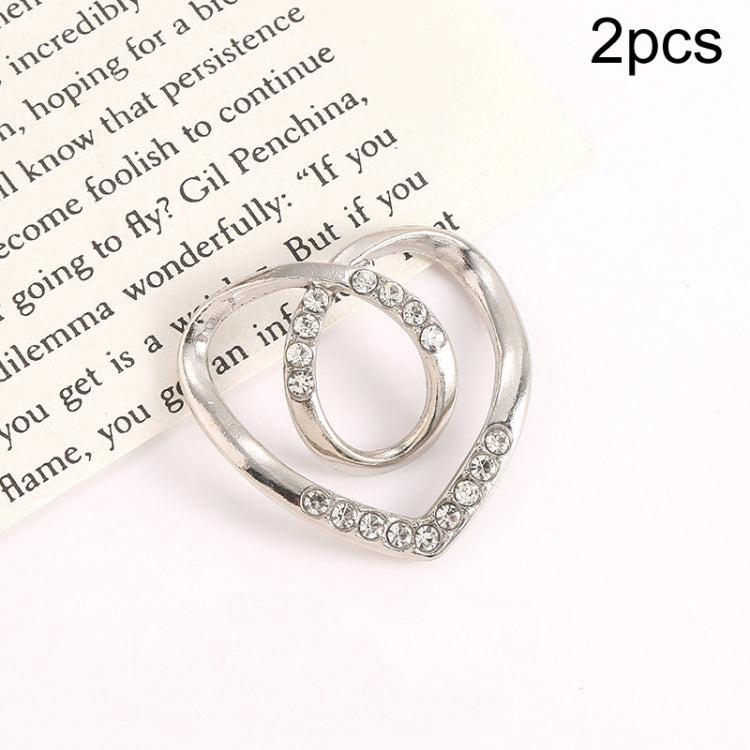 2pcs Silk Scarf Corner Clasp Ring Shirt Hem Cinching Fixed Clothing Accessories, Golden Love, Silver Love, Golden Heart, Silver Heart, Golden Circle, Silver Circle