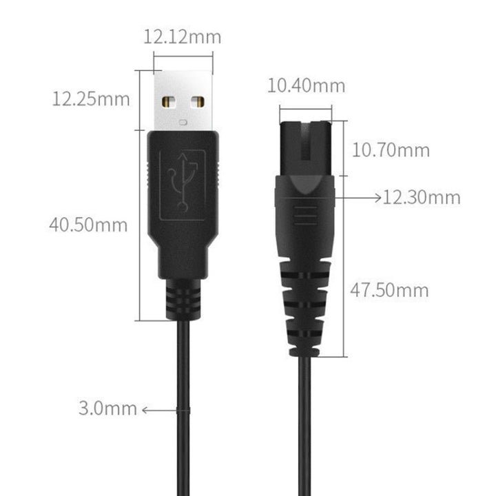 1.25m For Shaver / Water Refill Device USB TTo 8-Figure Tail Charging Cable Power Cord