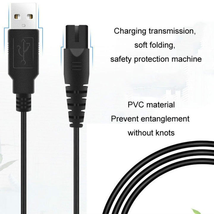 1.25m For Shaver / Water Refill Device USB TTo 8-Figure Tail Charging Cable Power Cord