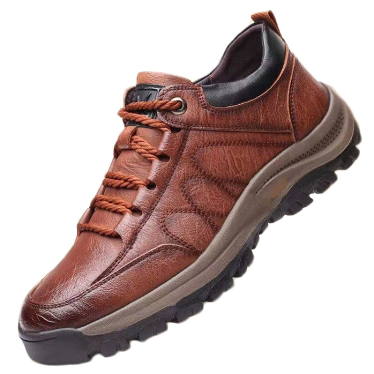 Men Leather Casual Shoes Non-slip Outdoor Hiking Shoes, 39, 40, 41, 42, 43, 44, 45, 46