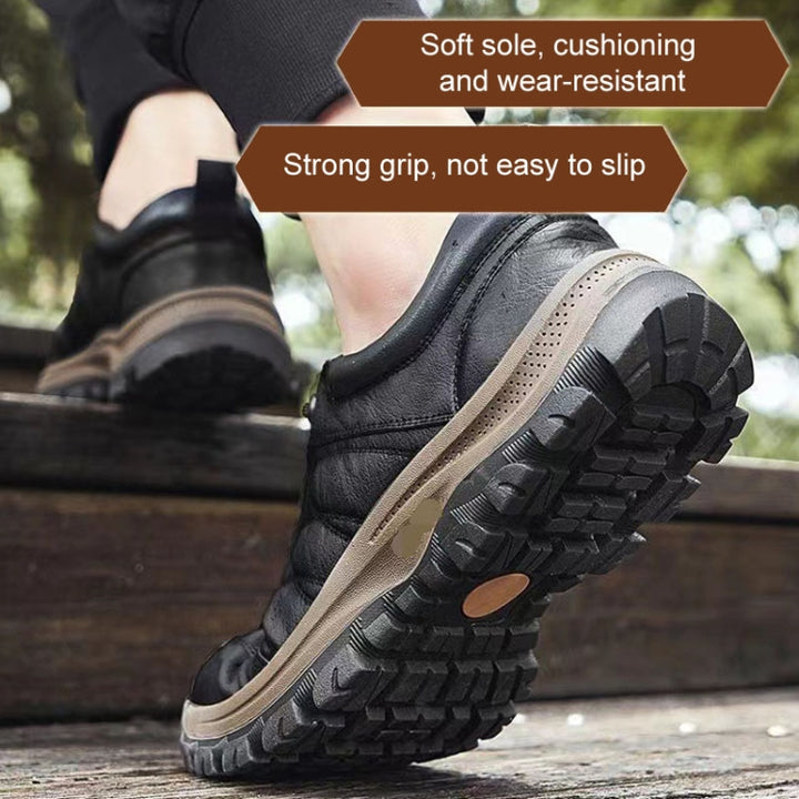 Men Leather Casual Shoes Non-slip Outdoor Hiking Shoes, 39, 40, 41, 42, 43, 44, 45, 46