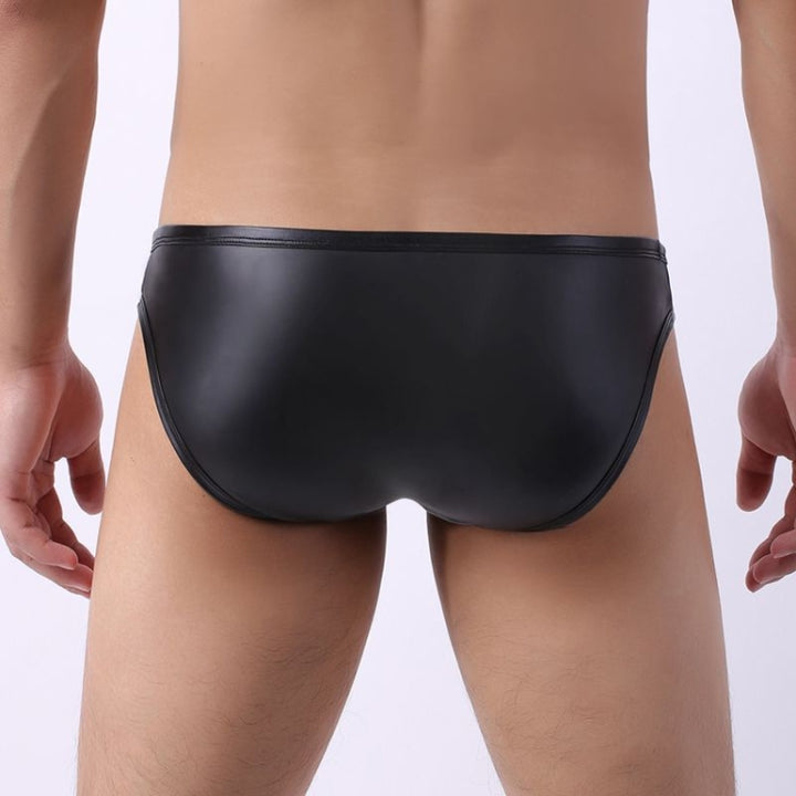 Men Sexy Patent Leather Briefs Faux Leather Butt Lifter Triangle  Underwear, M, L, XL, XXL