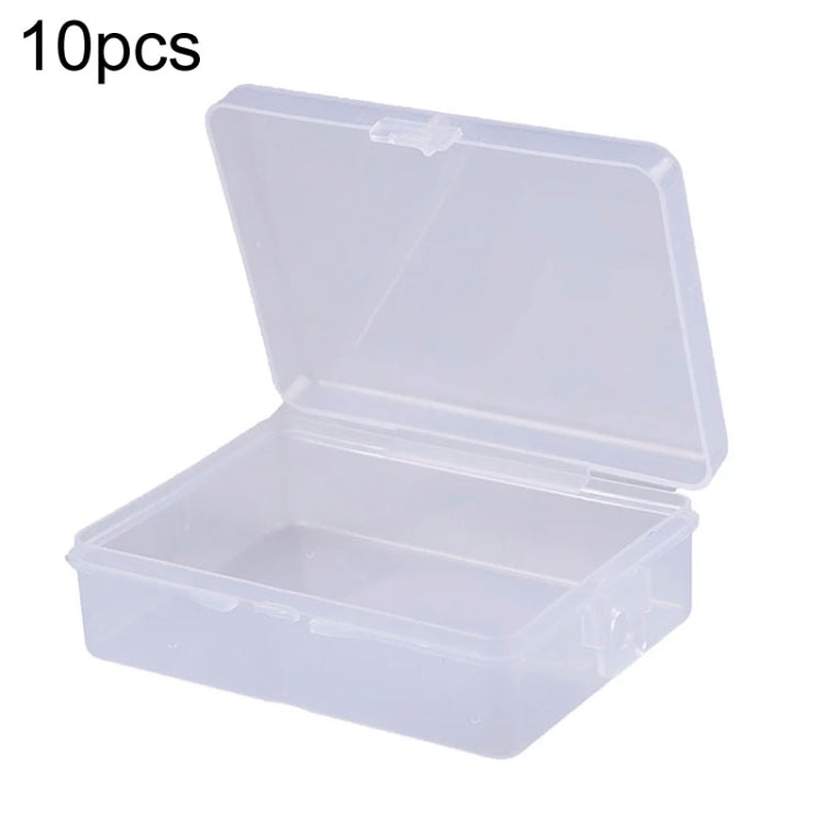 10pcs Rectangle Plastic Transparent Storage Box With Lid Dustproof Earring Ring Jewelry Storage Box, 6.7x4.9x2.3cm, 9x6.2x2.8cm