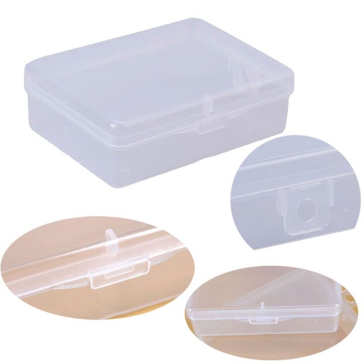 10pcs Rectangle Plastic Transparent Storage Box With Lid Dustproof Earring Ring Jewelry Storage Box, 6.7x4.9x2.3cm, 9x6.2x2.8cm