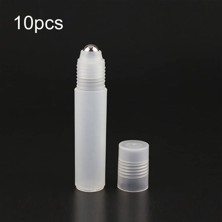 10pcs Frosted Roller Ball Empty Bottle Plastic Portable Perfume Roller Ball Bottle Essential Oil Dispenser Bottle, 5ml, 8ml, 10ml