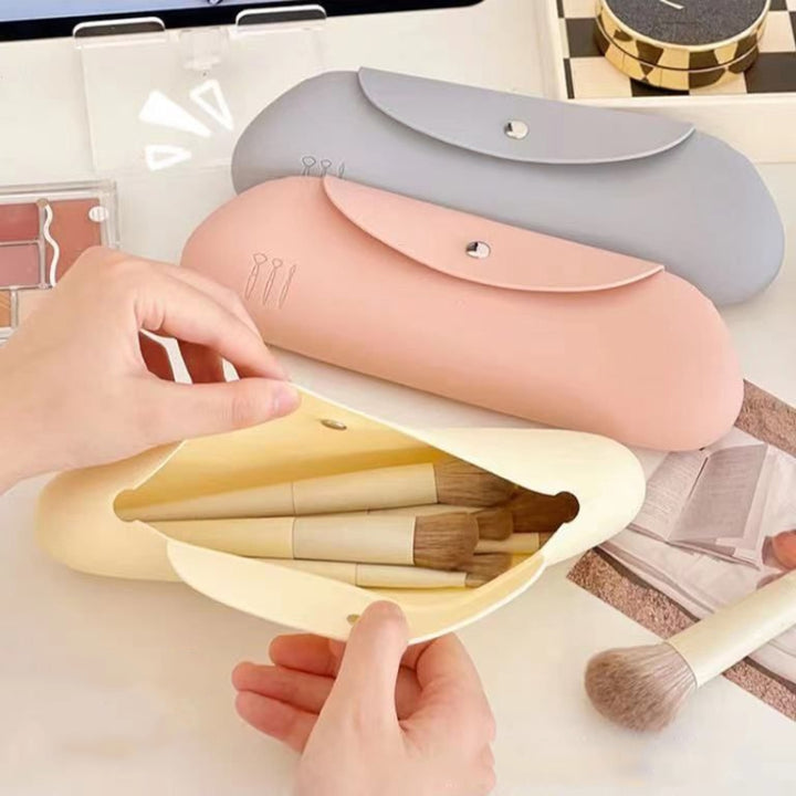 Silicone Makeup Brush Storage Bag Portable Travel Storage Bag Large Capacity Cosmetic Organizer