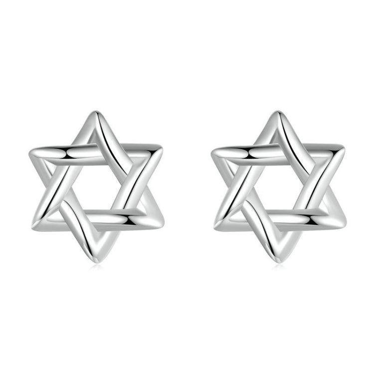 S925 Sterling Silver Oxidized Six-pointed Star Earrings, SCE1809, SCR1078-E, Set