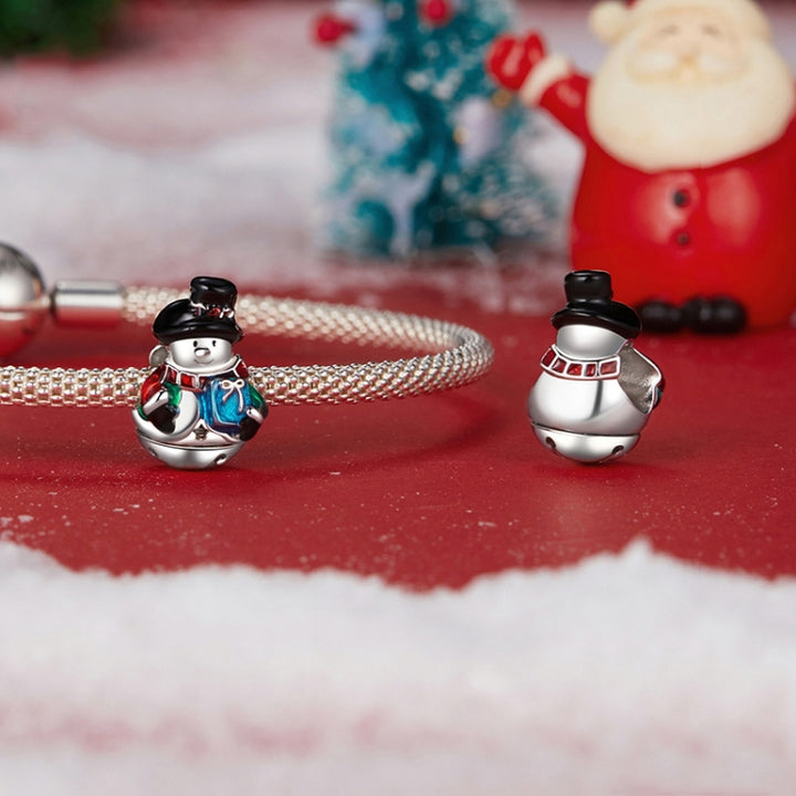 S925 Sterling Silver Snowman Jewelry Beads Bracelet Accessories