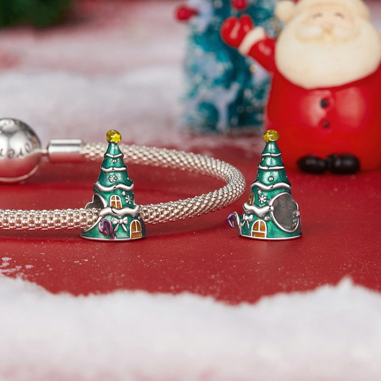 S925 Sterling Silver Christmas Tree House Bracelet Beads Jewelry Beads