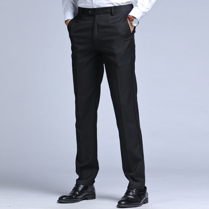 Men Dress Suit Pants Elastic Straight Formal Business Office Formal Casual Trousers, 30, 31, 32, 33, 34, 35, 36, 37, 38, 39