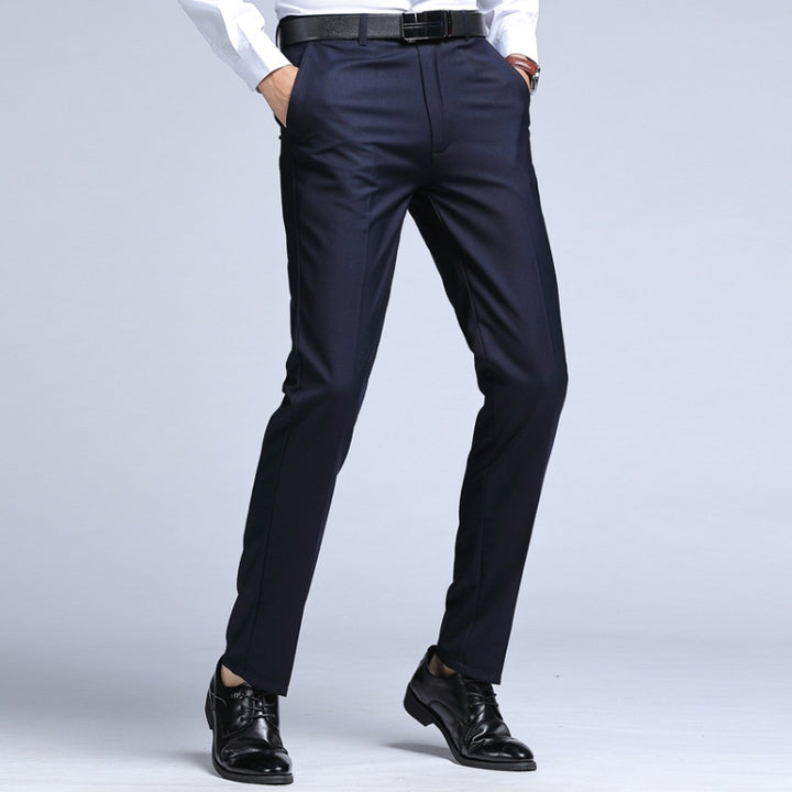 Men Dress Suit Pants Elastic Straight Formal Business Office Formal Casual Trousers, 30, 31, 32, 33, 34, 35, 36, 37, 38, 39