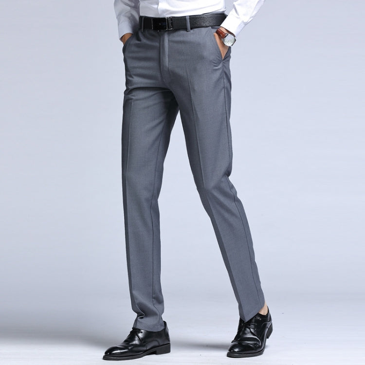 Men Dress Suit Pants Elastic Straight Formal Business Office Formal Casual Trousers, 30, 31, 32, 33, 34, 35, 36, 37, 38, 39