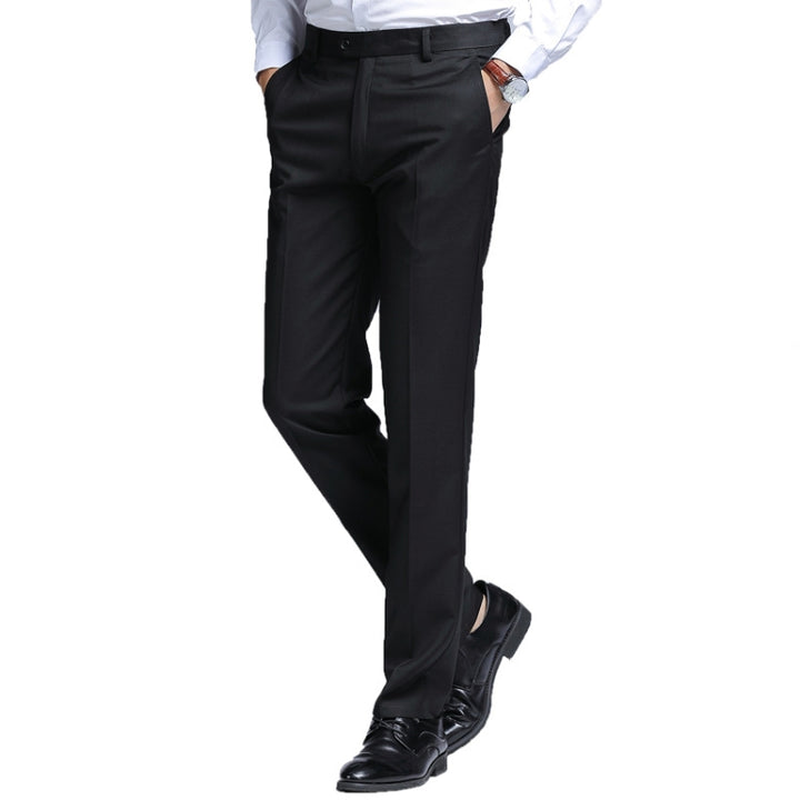 Men Dress Suit Pants Elastic Straight Formal Business Office Formal Casual Trousers, 30, 31, 32, 33, 34, 35, 36, 37, 38, 39