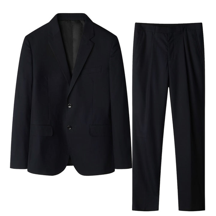 Men Two-Button Suit Set Commuter Dress Groomsmen Clothes Workwear, Blazer + Trousers, S, M, L, XL, XXL, XXXL