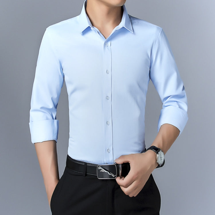 Men Long Sleeve Shirt Slim Fit Youth Solid Color Shirt Business Dress Professional Formal Cardigan, 37/S, 38/M, 39/L, 40/XL, 41/XXL, 42/XXXL