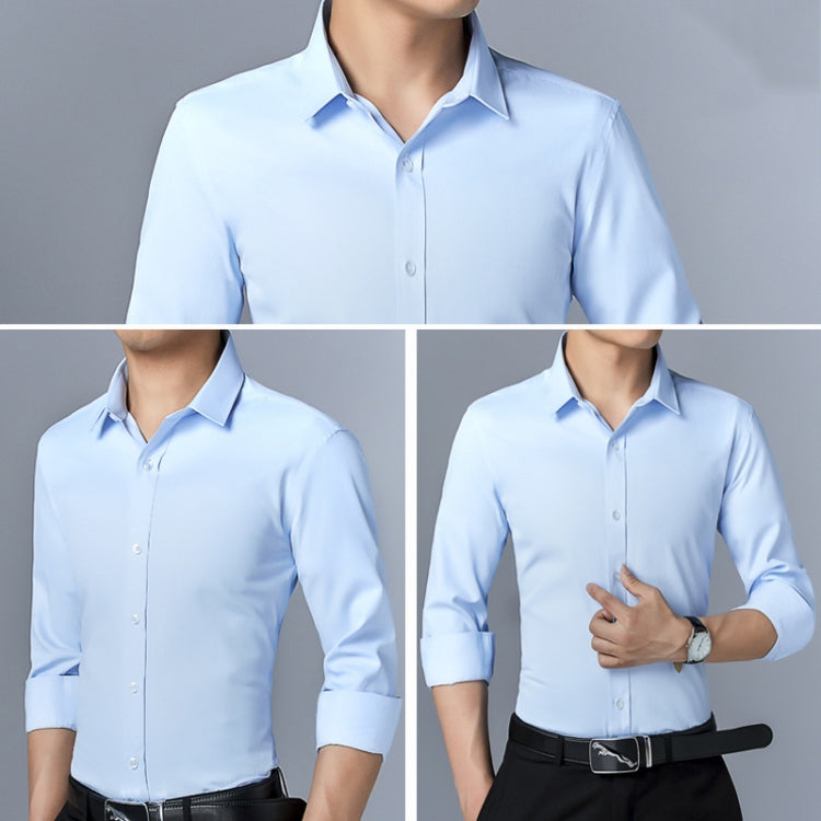 Men Long Sleeve Shirt Slim Fit Youth Solid Color Shirt Business Dress Professional Formal Cardigan, 37/S, 38/M, 39/L, 40/XL, 41/XXL, 42/XXXL