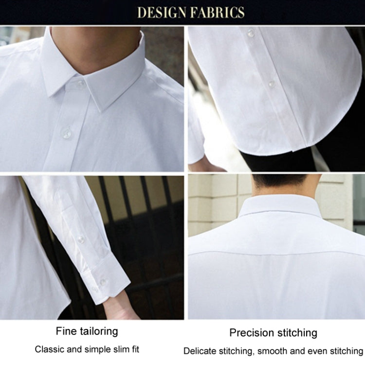 Men Long Sleeve Shirt Slim Fit Youth Solid Color Shirt Business Dress Professional Formal Cardigan, 37/S, 38/M, 39/L, 40/XL, 41/XXL, 42/XXXL