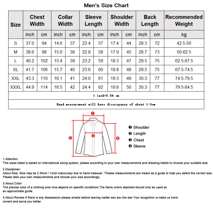 Men Long Sleeve Shirt Slim Fit Youth Solid Color Shirt Business Dress Professional Formal Cardigan, 37/S, 38/M, 39/L, 40/XL, 41/XXL, 42/XXXL