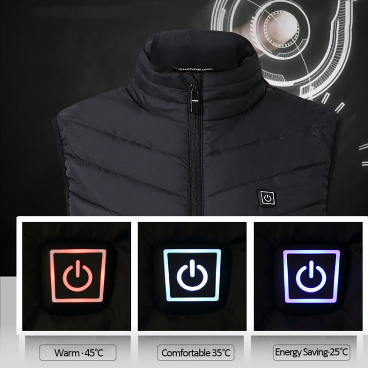 4 Area Single Control USB Electric Heating Undershirt Intelligent Warm Vest, S, M, L, XL, XXL, XXXL, XXXXL, XXXXXL