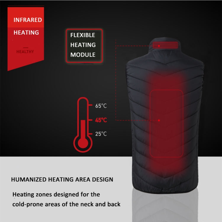 2 Area Single Control USB Electric Heating Undershirt Intelligent Warm Vest, M, L, XL, XXL, XXXL, XXXXL, XXXXXL, XXXXXXL