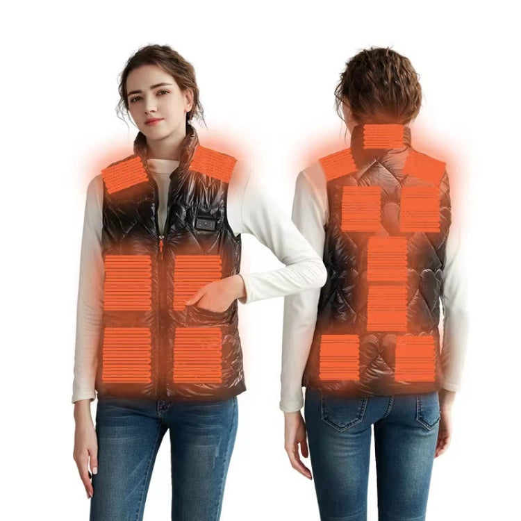 15 Areas Heated Shiny Vest For Women With 3 Independent Temperature Control, S, M, L, XL, XXL, XXXL, XXXXL, XXXXXL