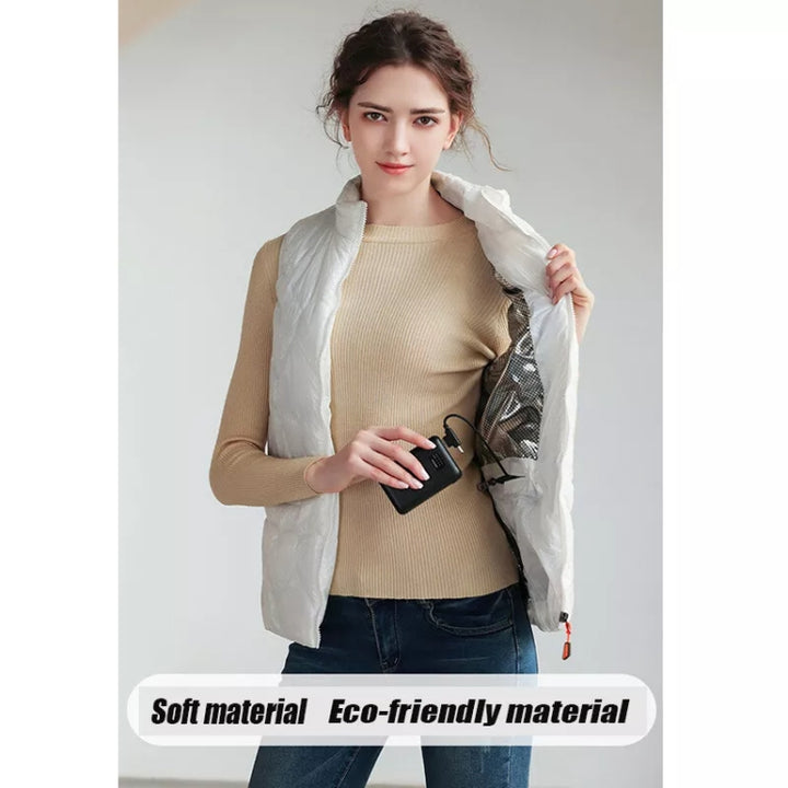 15 Areas Heated Shiny Vest For Women With 3 Independent Temperature Control, S, M, L, XL, XXL, XXXL, XXXXL, XXXXXL