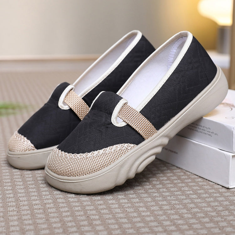 Breathable Women Shoes Soft Sole Comfortable Casual Shoes Linen Shallow Flats Slip-on Loafers, 35, 36, 37, 38, 39, 40, 41