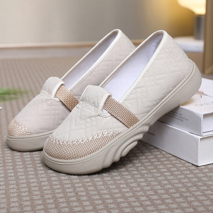 Breathable Women Shoes Soft Sole Comfortable Casual Shoes Linen Shallow Flats Slip-on Loafers, 35, 36, 37, 38, 39, 40, 41