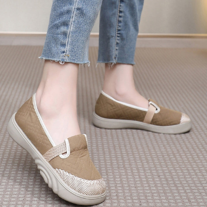 Breathable Women Shoes Soft Sole Comfortable Casual Shoes Linen Shallow Flats Slip-on Loafers, 35, 36, 37, 38, 39, 40, 41