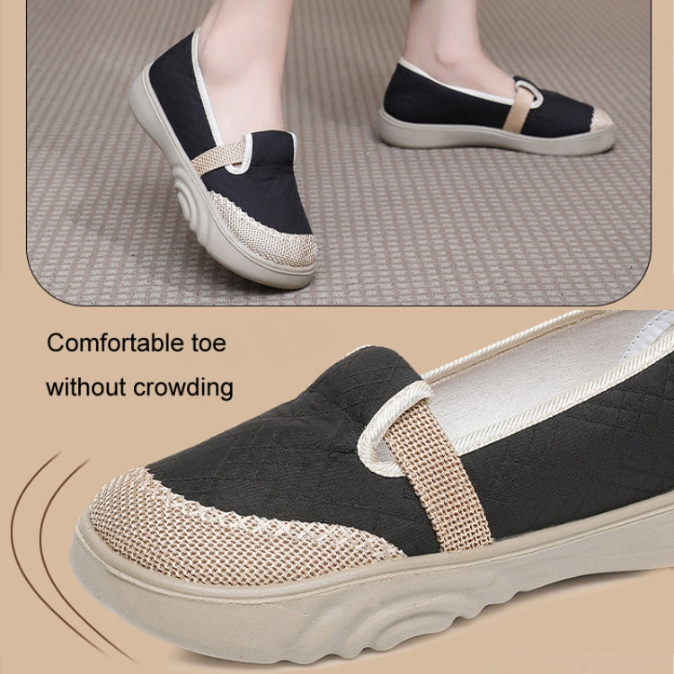 Breathable Women Shoes Soft Sole Comfortable Casual Shoes Linen Shallow Flats Slip-on Loafers, 35, 36, 37, 38, 39, 40, 41