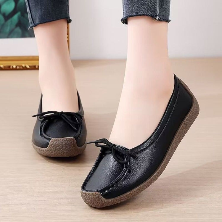 Women Casual Loafers Soft Leather Mom Flat Shoes Anti-slip Work Casual Shoes, 35, 36, 37, 38, 39, 40