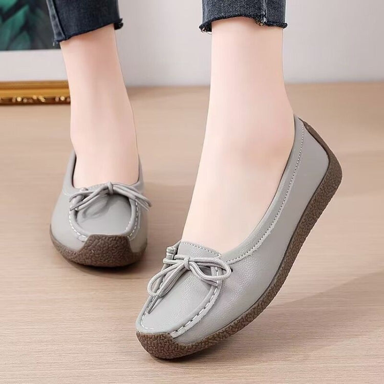 Women Casual Loafers Soft Leather Mom Flat Shoes Anti-slip Work Casual Shoes, 35, 36, 37, 38, 39, 40