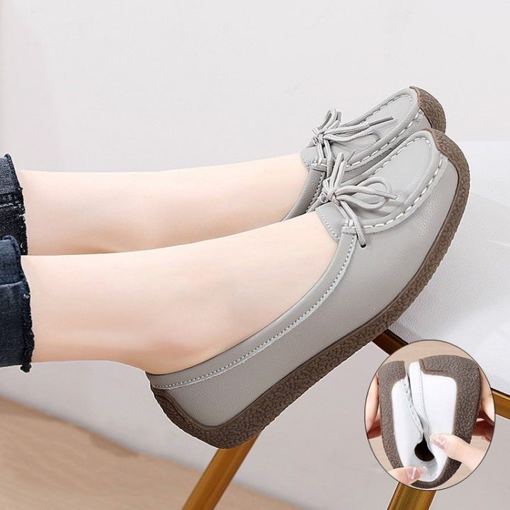 Women Casual Loafers Soft Leather Mom Flat Shoes Anti-slip Work Casual Shoes, 35, 36, 37, 38, 39, 40