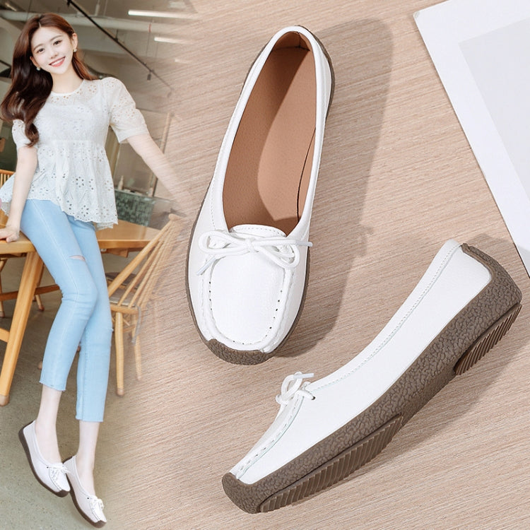 Women Casual Loafers Soft Leather Mom Flat Shoes Anti-slip Work Casual Shoes, 35, 36, 37, 38, 39, 40