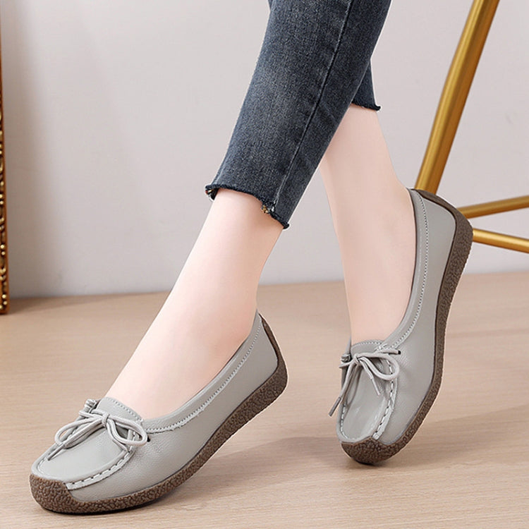 Women Casual Loafers Soft Leather Mom Flat Shoes Anti-slip Work Casual Shoes, 35, 36, 37, 38, 39, 40