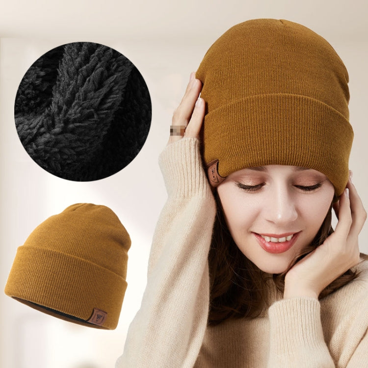 OZERO Plain Warm Wool Hat With Fleece Lining Knitted Beanie For Men And Women