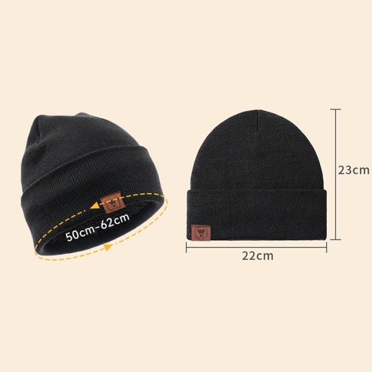 OZERO Plain Warm Wool Hat With Fleece Lining Knitted Beanie For Men And Women