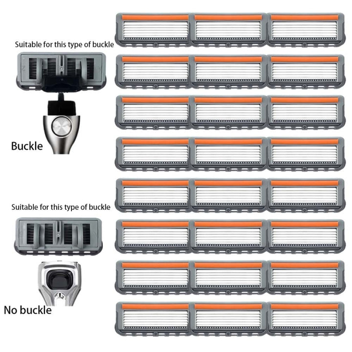 Six Blade OpenBack System Skin Razor Refills for Men, 2pcs /Pack, 4pcs /Pack